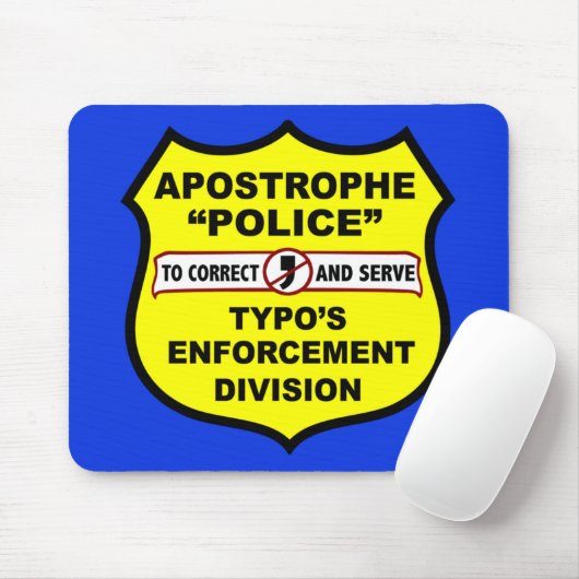 Grammatik-Polizei-Apostroph Mousepad (Mit Mouse)