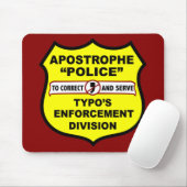 Grammatik-Polizei-Apostroph Mousepad (Mit Mouse)