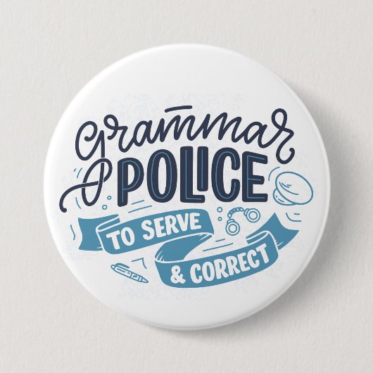 Grammatik-Polizei-Button Button (Vorderseite)