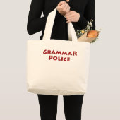 Grammatik-Polizei Jumbo Stoffbeutel (Vorderseite (Produkt))