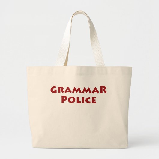 Grammatik-Polizei Jumbo Stoffbeutel (Vorne)
