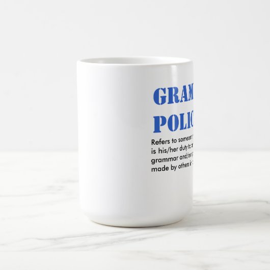 Grammatik-Polizei Kaffeetasse (Mittel)