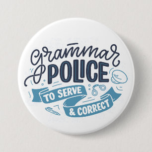 Grammatik-Polizei-Knopf Button