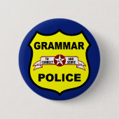 Grammatik-Polizei knöpft Button (Vorderseite)