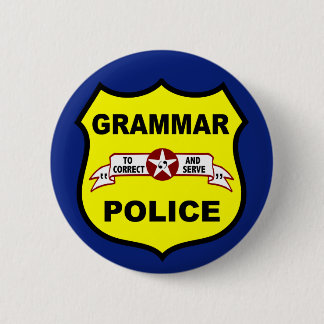 Grammatik-Polizei knöpft Button