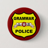 Grammatik-Polizei knöpft Button (Vorderseite)