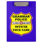 Grammatik-Polizei-kundengerechtes Klemmbrett (Vorderseite)
