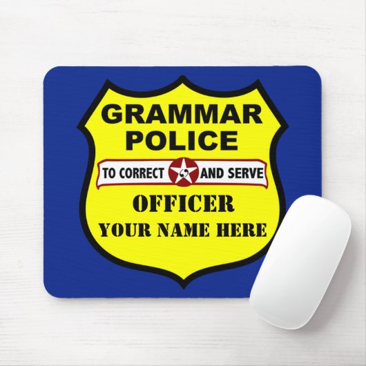Grammatik-Polizei kundengerechtes Mousepad (Mit Mouse)