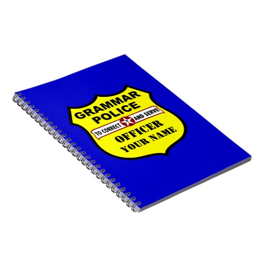 Grammatik-Polizei-kundengerechtes Notizbuch Notizblock (Rechte Seite)