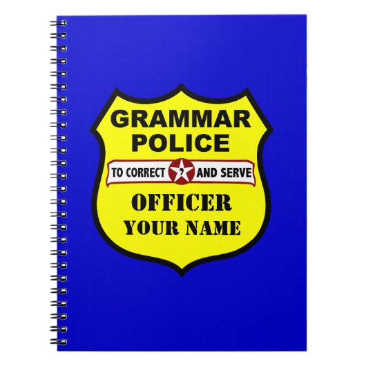 Grammatik-Polizei-kundengerechtes Notizbuch Notizblock (Vorderseite)