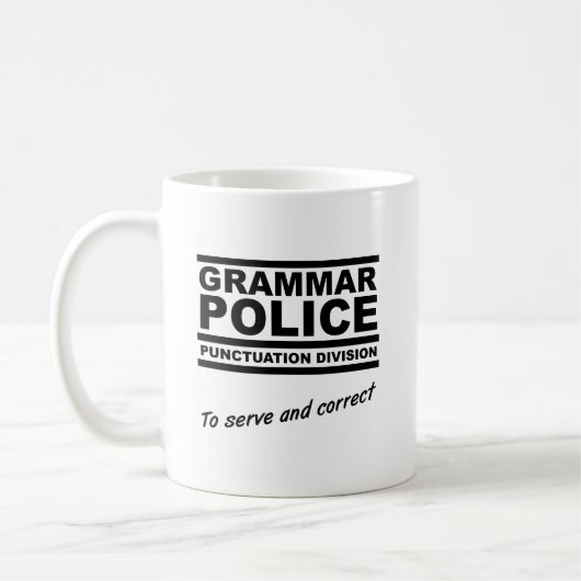 Grammatik-Polizei-lustige Tasse (Links)