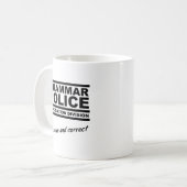 Grammatik-Polizei Lustiger Becher Kaffeetasse (Vorderseite Links)