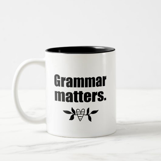 Grammatik | Sprachkenntnisse Kaffee-Tasse Zweifarbige Tasse (Links)