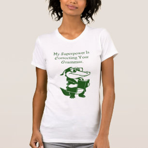 Grammatik-Superkraft Lustiges Englischlehrer-Desig T-Shirt