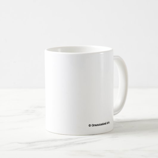Grammatik-Tasse stützt Interpunktions-Grammatik ab Kaffeetasse (VorderseiteRechts)