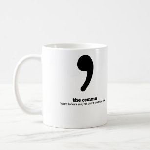 Grammatik-Tassen-Komma-Spaß-grammatisches Geschenk Kaffeetasse