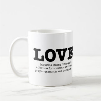 Grammatik-Tassen-Liebe-Definitions-englische Kaffeetasse