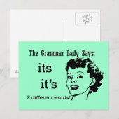 Grammatik und Postkarten (Vorne/Hinten)