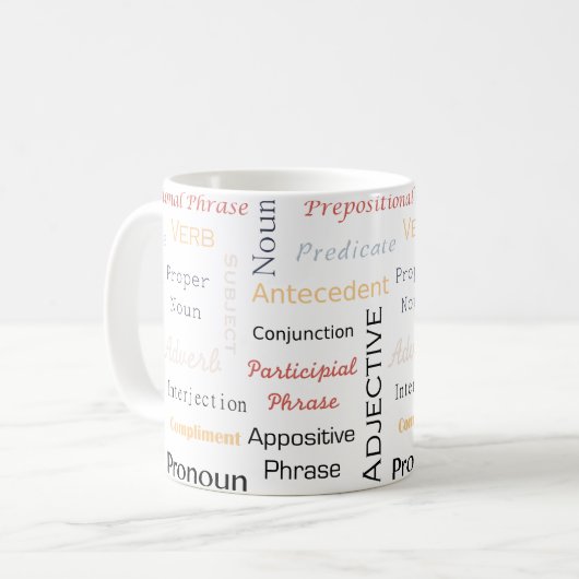 GrammatikGeek 11 Unze-Weiß-Tasse Kaffeetasse (Vorderseite Links)