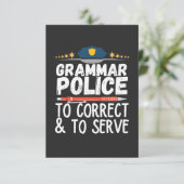 Grammatikpolizei für den korrekten T - Shirt Dankeskarte (Stehend Vorderseite)