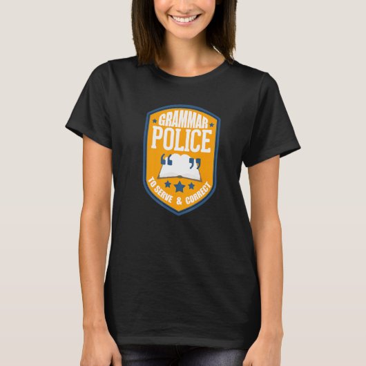 Grammatikpolizei für Englischlehrer T-Shirt (Vorderseite)