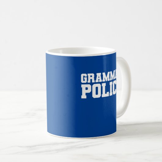 "Grammatikpolizei" Kaffeetasse (VorderseiteRechts)