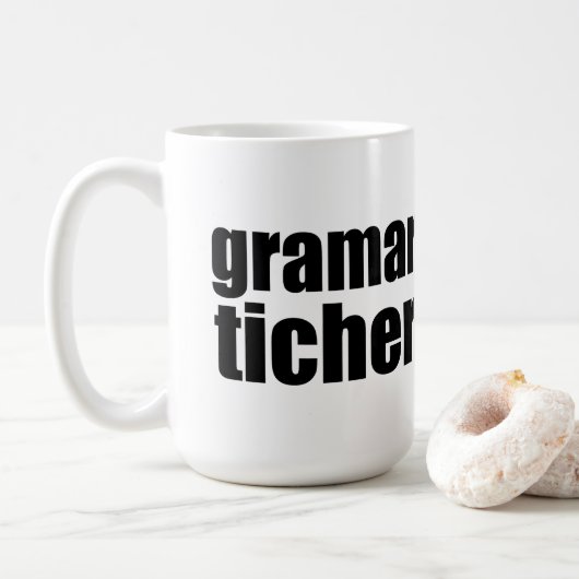 Grammatikscherz Kaffeetasse (Mit Donut)