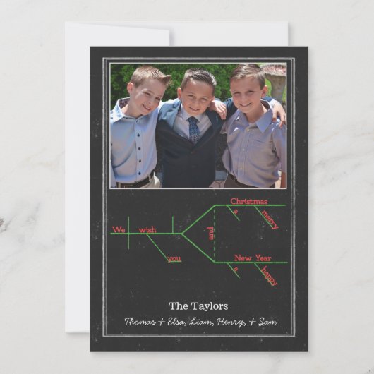 Grammatisch Diagrammed Merry Christmas Carol Feiertagskarte (Vorderseite)