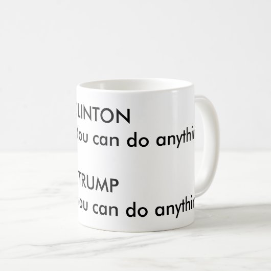 "GRAMMATISCHER UNTERSCHIED ZWISCHEN CLINTON UND KAFFEETASSE (VorderseiteRechts)
