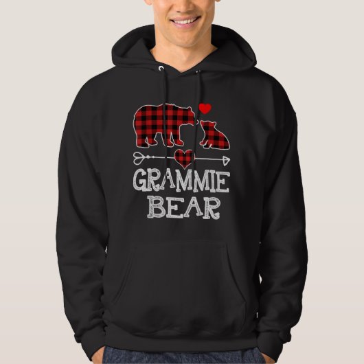 Grammie Bear Christmas Pajama Red Kariert Buffalo  Hoodie (Vorderseite)