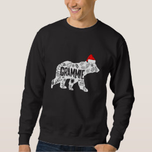 Grammie Bear Matching Family Buffalo Christmas Paj Sweatshirt