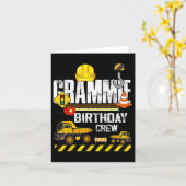 Grammie Birthday Crew Bau Grabbagger Party Karte (Gelbe Blume)