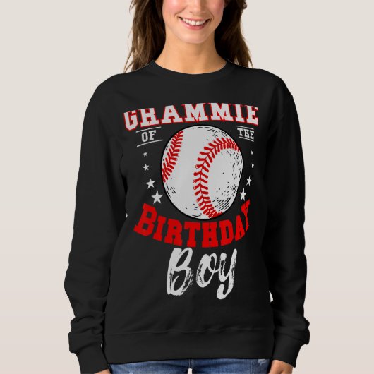 Grammie of the Birthday Boy Baseball Theme Sweatshirt (Vorderseite)