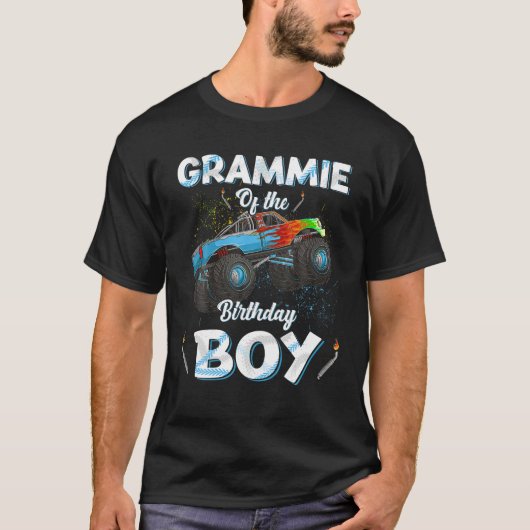 Grammie Of The Birthday Boy Monster Truck Bday Wom T-Shirt (Vorderseite)