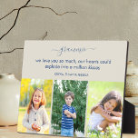 Grammie Wir Liebe Sie Gedicht 3 Foto Stone und Bla Fotoplatte<br><div class="desc">Personalisierte Foto-Plakette mit Herzschmelz-Gedicht für Grammie (bearbeitbar) und 3 Ihrer Lieblings-Fotos. Die Vorlage ist für Sie Set, um die Formulierung, die derzeit liest "Grammie wir Liebe Sie so viel unsere Herzen könnte explodieren in eine Million Küsse [Namen der Kinder]" anpassen. Die Formulierung ist in elegantem Drehbuch und modernem Druck in...</div>