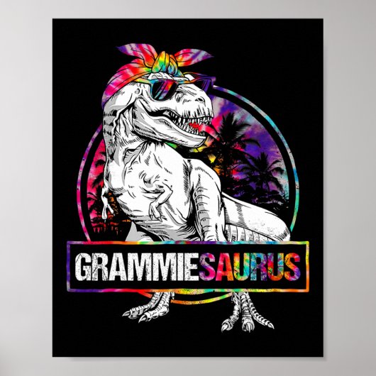 Grammiesaurus Dinosaur Grammie Saurus Matching Tie Poster (Vorne)