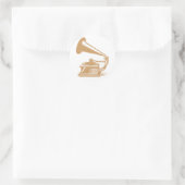 Grammophon-individualisierbares Design Runder Aufkleber (Tasche)