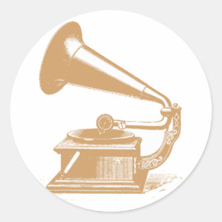 Grammophon-individualisierbares Design Runder Aufkleber