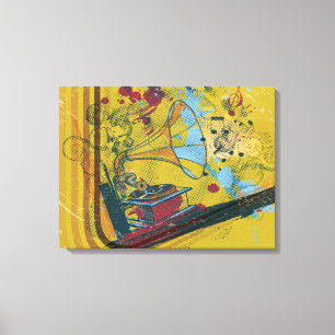 Grammophon-Retro-Leinwanddruckplakat Leinwanddruck