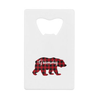 Grammy Bear Buffalo Red Plaid Matching Family Geldbeutel Flaschenöffner