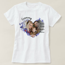 Grammy Blume Herz mit Grandkids Names & Foto T-Shirt