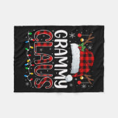 Grammy Claus Christmas Lights Pajama Family Matchi Fleecedecke (Vorderseite (Horizontal))
