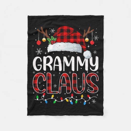 Grammy Claus Christmas Lights Pajama Family Matchi Fleecedecke (Vorderseite)