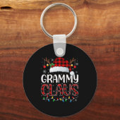 Grammy Claus Christmas Lights Pajama Family Matchi Schlüsselanhänger (Vorderseite)
