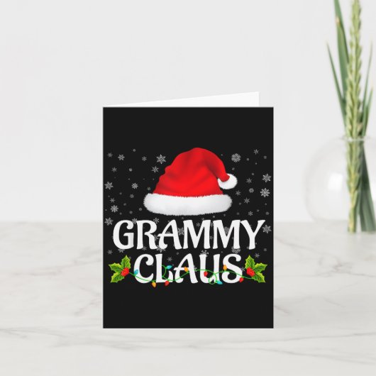 Grammy Claus Christmas Lights Santa Pajama Family Karte (Vorderseite)