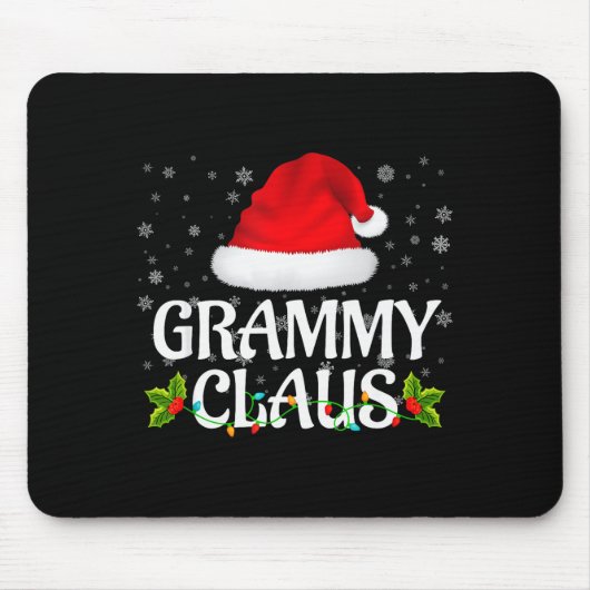 Grammy Claus Christmas Lights Santa Pajama Family  Mousepad (Vorne)