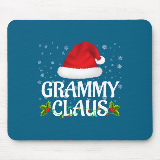 Grammy Claus Christmas Lights Santa Pajama Family  Mousepad (Vorne)