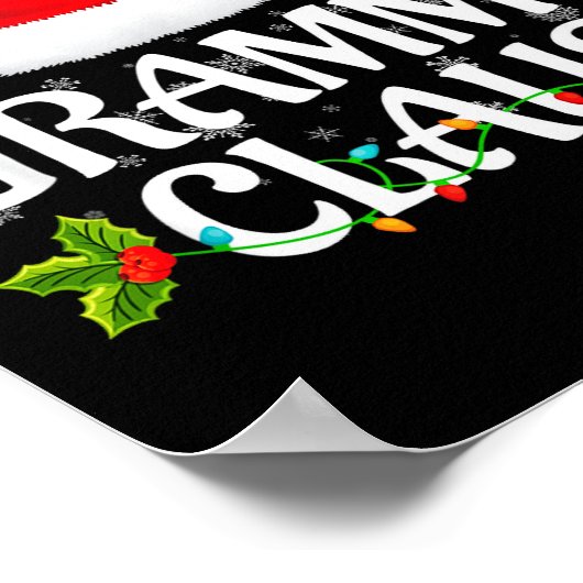 Grammy Claus Christmas Lights Santa Pajama Family Poster (Ecke)