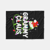 Grammy Claus Funny Christmas Lights Pajama Family Fleecedecke (Vorderseite (Horizontal))