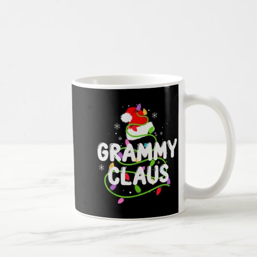Grammy Claus Funny Christmas Lights Pajama Family  Kaffeetasse (Rechts)